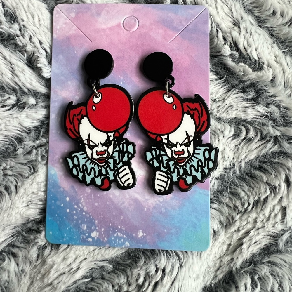 Pennywise from the movie “IT” earrings